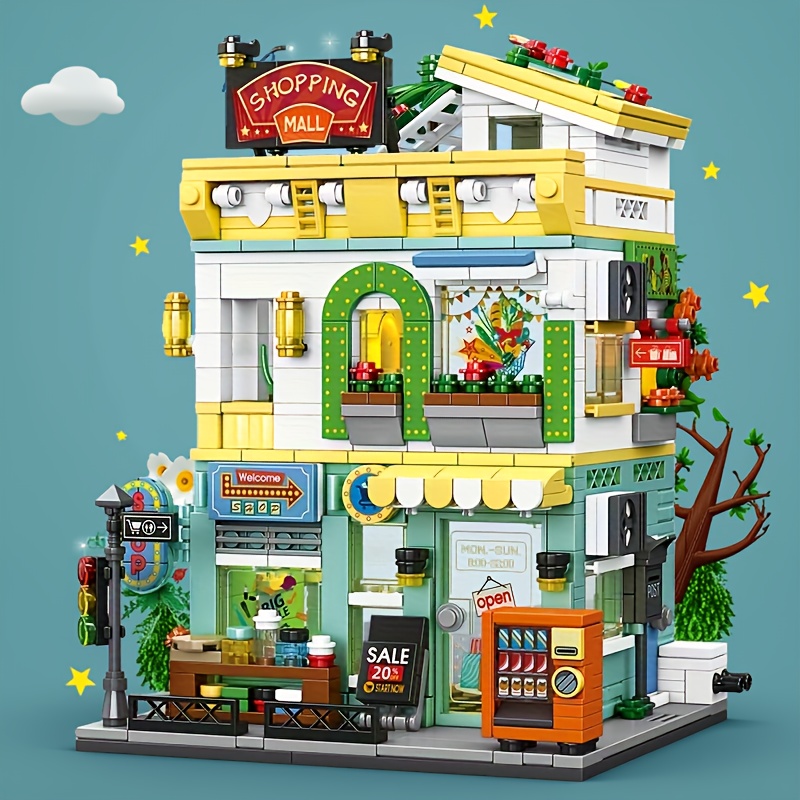 Model Kit Chemistry - ชุดตัวต่ออาคารเมืองจำลอง, ซูเปอร์มาร์เก็ต, โรงแรม, ถนนในเมือง, ร้านค้า, แบบจำลองเมืองแบบโมดูล,