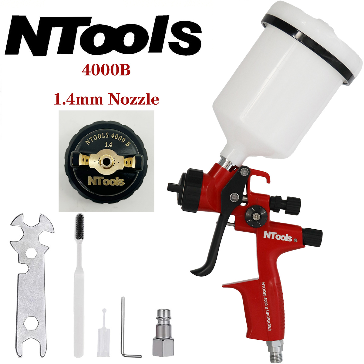 Spray Can Lacquer - ปืนพ่นสี NTOOLS 4000B ขนาด 1.3 และ