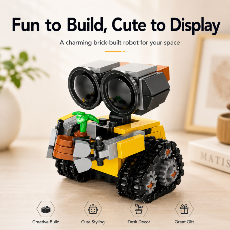 Model Kit Robot - ชุดตัวต่อหุ่นยนต์ขนาดเล็ก, โมเดลหุ่นยนต์ตีนตะขาบน่ารักพร้อมอุปกรณ์ตกแต่งต้นไม้, ของเล่นตั้งโชว์บนโต๊ะทำงานที่สร้างสรรค์และเหมาะเป็นของขวัญ