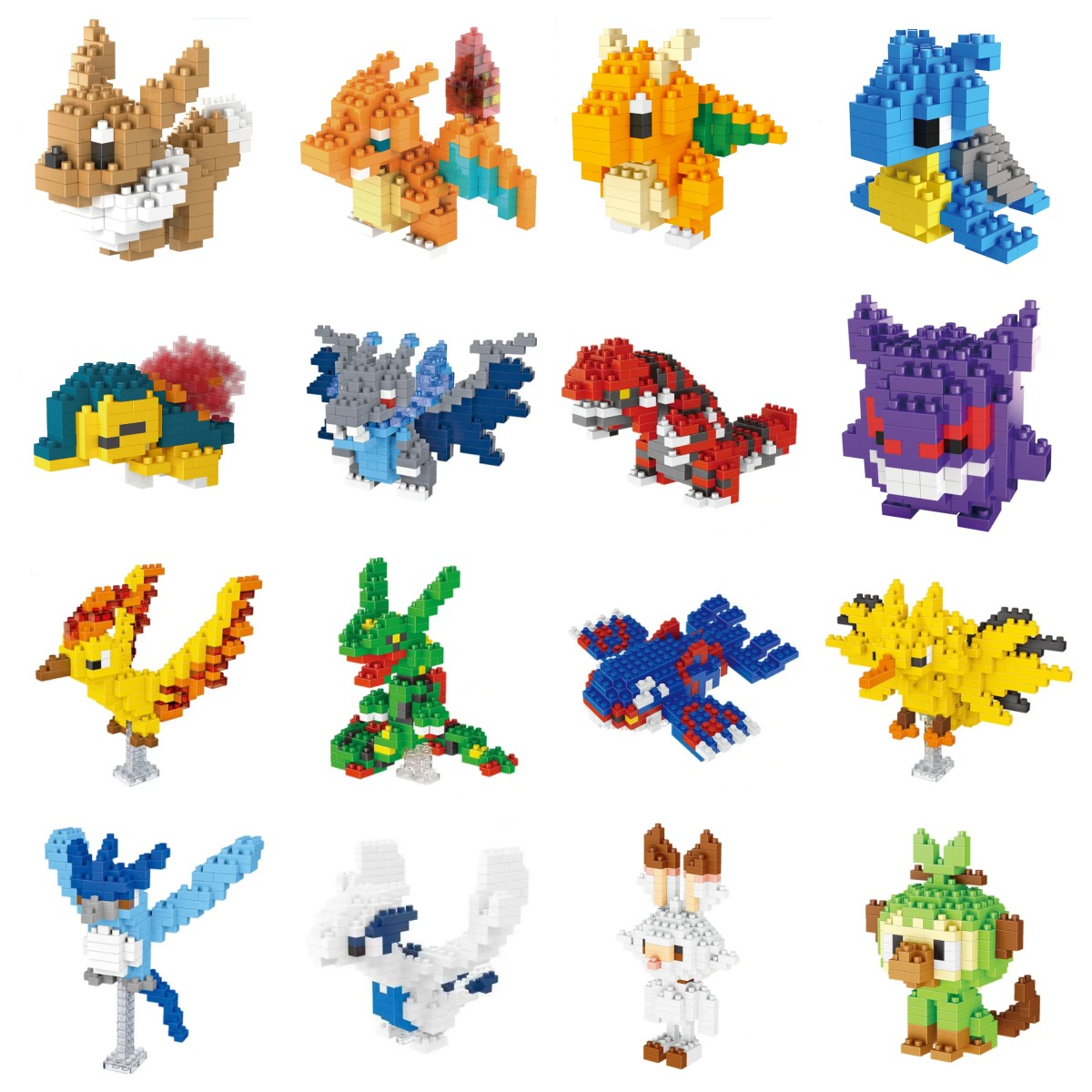 Model Kit Rayquaza - Pokemon บล็อกขนาดเล็ก Nanoblock Charizard Kyogre Groudon