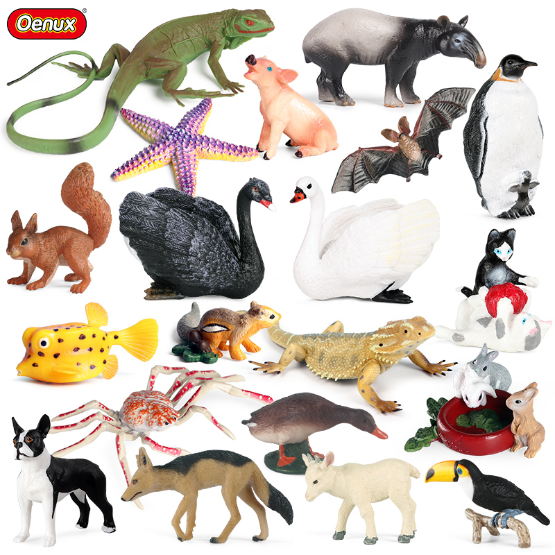 Model Kit Lizard - Oenux ฟาร์มป่าจําลอง Lizard ค้างคาวกระต่าย Swan Penguin