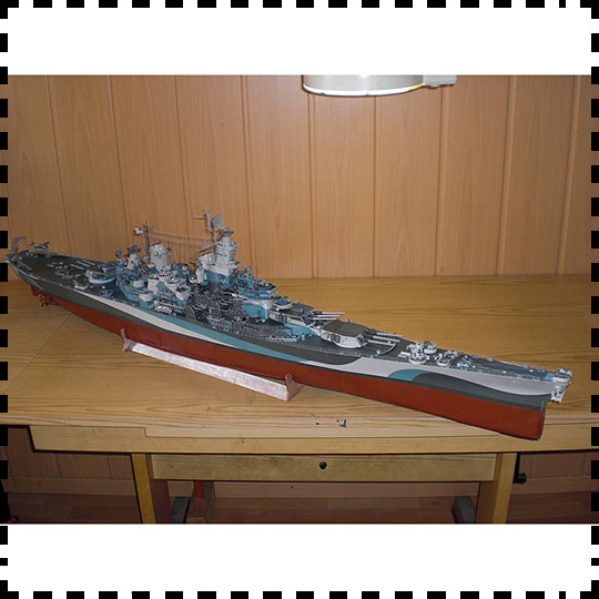 Model Kit Uss Missouri - ชุดโมเดลการ์ดกระดาษเรือรบทหารเรือ (BB-63) ขนาด1:200ของเล่นทำมือแบบ DIY