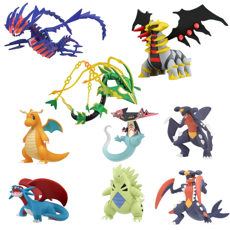 Model Kit Rayquaza - ต้นฉบับ TAKARA TOMY ฟิกเกอร์โปเกมอนประเภทมังกร Dragapult Salamence