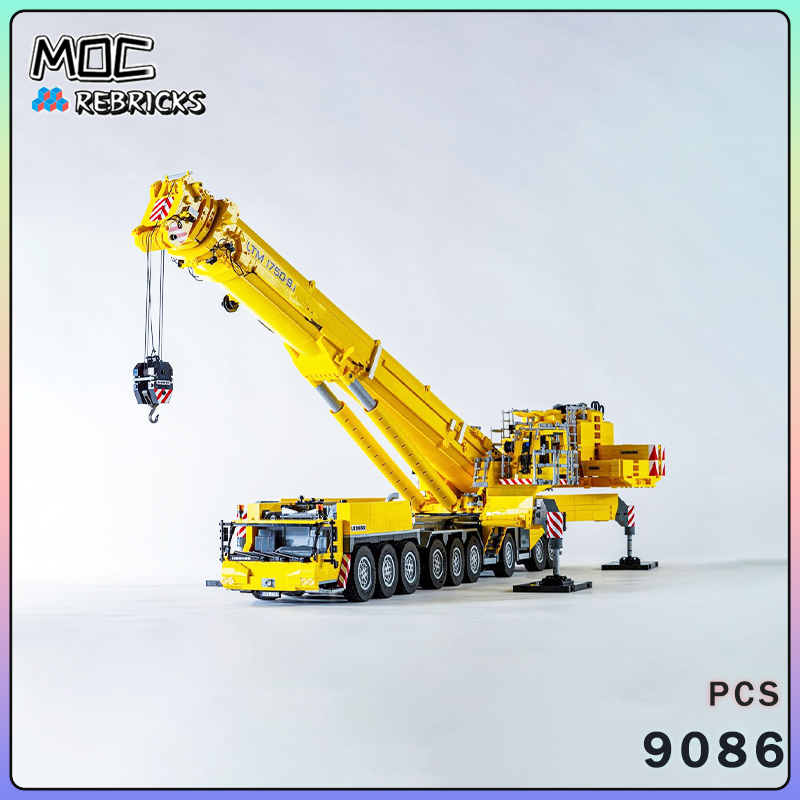 Model Kit Chemistry - ตัวต่อซีรีส์เมือง MOC 1750-9.1 รถเครนแบบติดตั้งบนแท่น ชุดตัวต่อแบบประกอบเอง ของเล่นตัวต่อแบบ