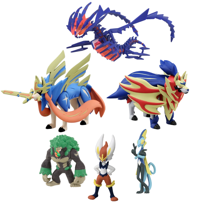 Model Kit Rayquaza - ฟิกเกอร์โปเกมอนดั้งเดิมของสะสมดาบโล่โล่โล่โล่รูปทรงโปเกมอนอนิเมะ eternatus zternatus ของขวัญสำหรับเด็ก