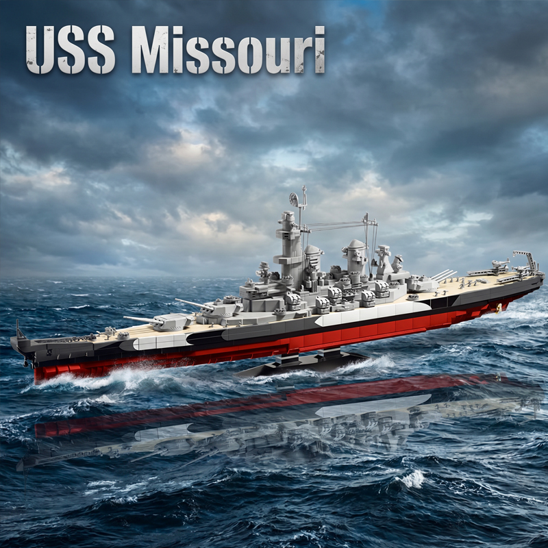 Model Kit Uss Missouri - ชุดตัวต่อเรือรบ USS Missouri 2568 ชิ้น ขนาด