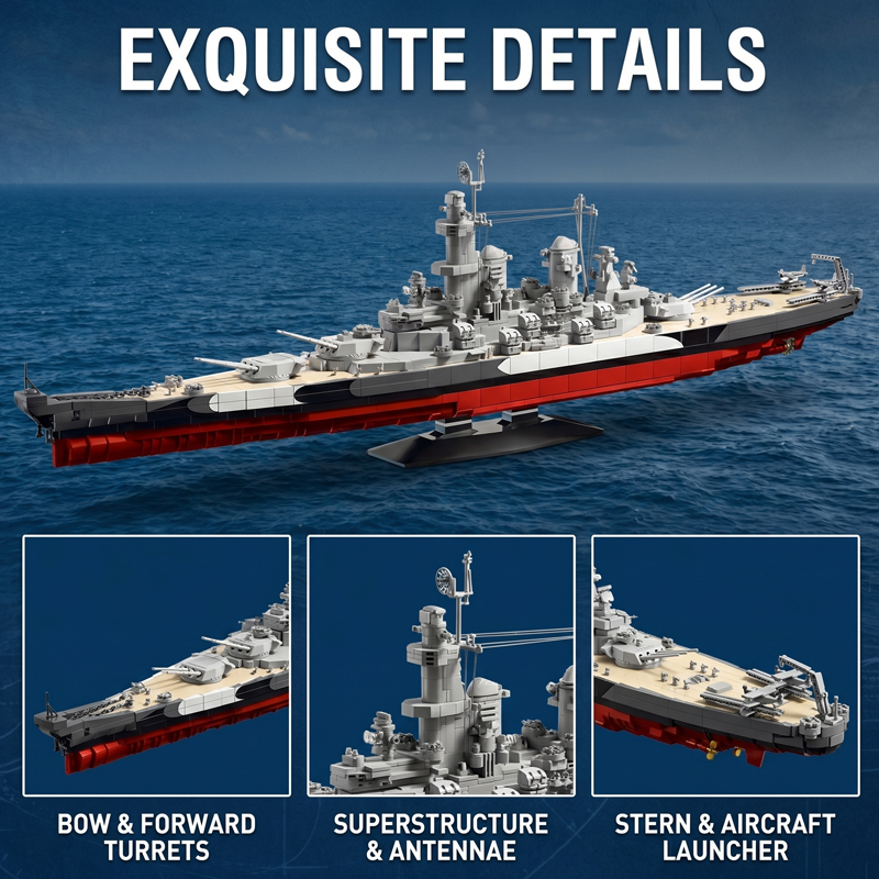 ชุดตัวต่อเรือรบ USS Missouri 2 - Model Kit Uss Missouri บทวิจารณ์และราคา